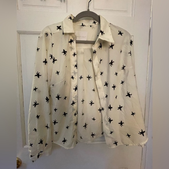 Flying Unicorn Button Down Blouse - One O Eight - Size M - Picture 2 of 7